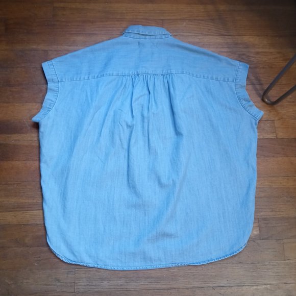 Madewell Women's Blue Button Down Shirt - Picture 9 of 15